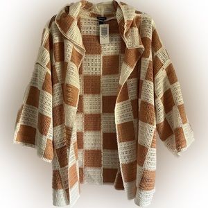 Torrid orange cardigan sweater plus size plaid